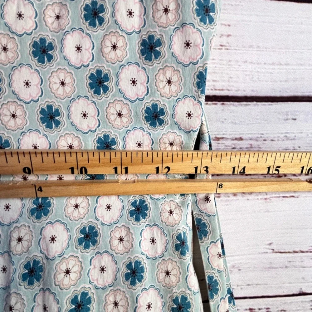 Handmade‎ Vintage Floral Sleeveless Dress Kids 10 Blue Pink Cottagecore Retro
